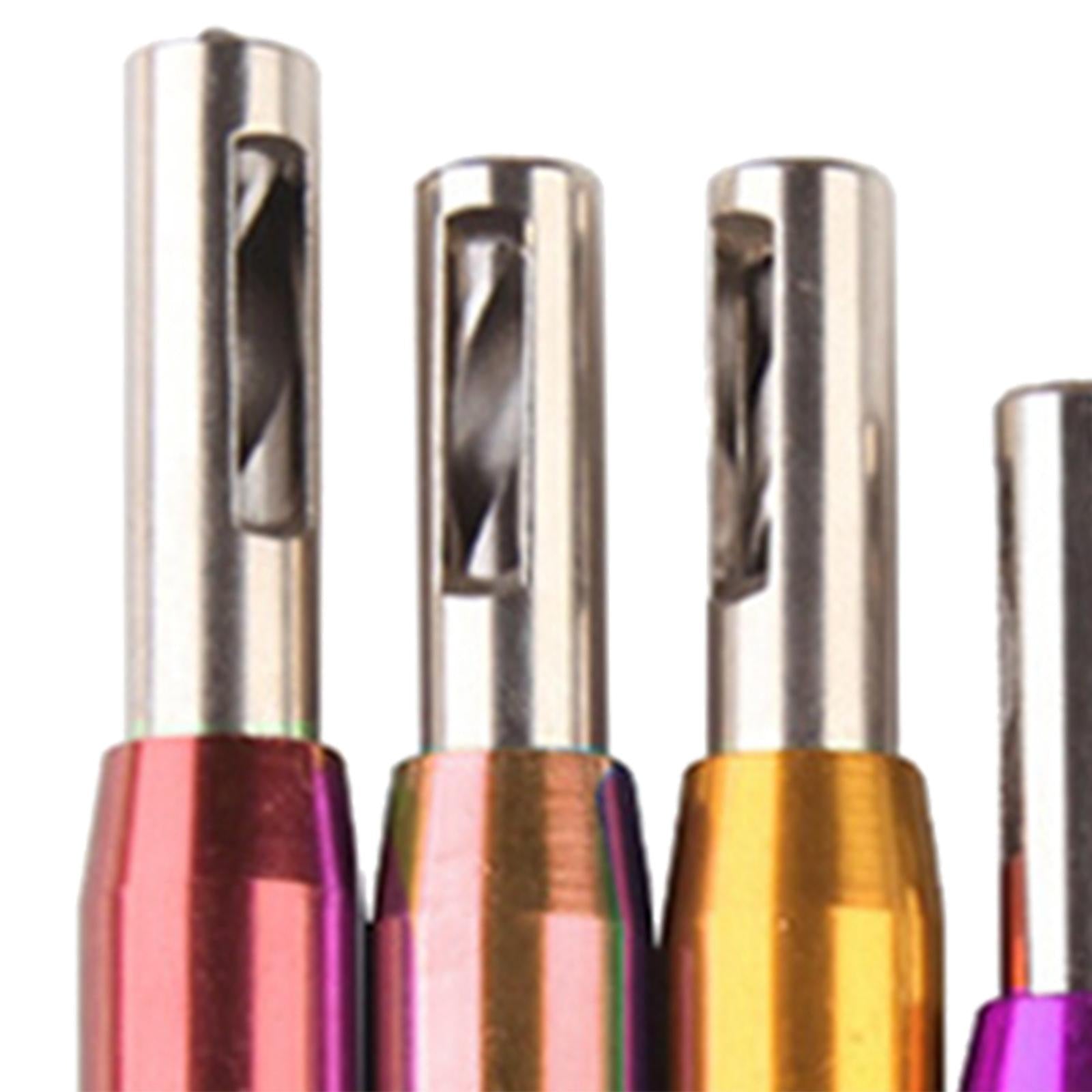 7x Self Centering Door Lock Cabinet Hinge Drill Bit Set Pilot Tool Colorful