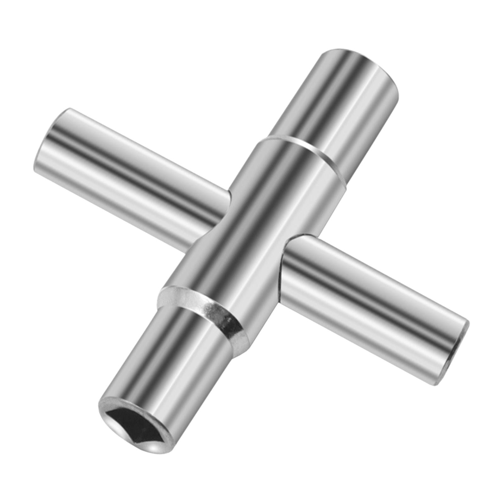 4 in 1 Faucet Wrench Silver for Opening and Closing Spigots Electric Meter