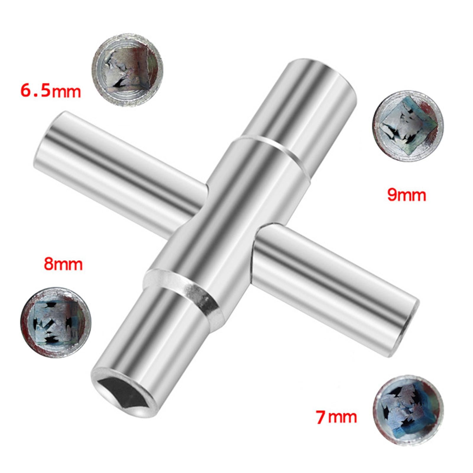4 in 1 Faucet Wrench Silver for Opening and Closing Spigots Electric Meter