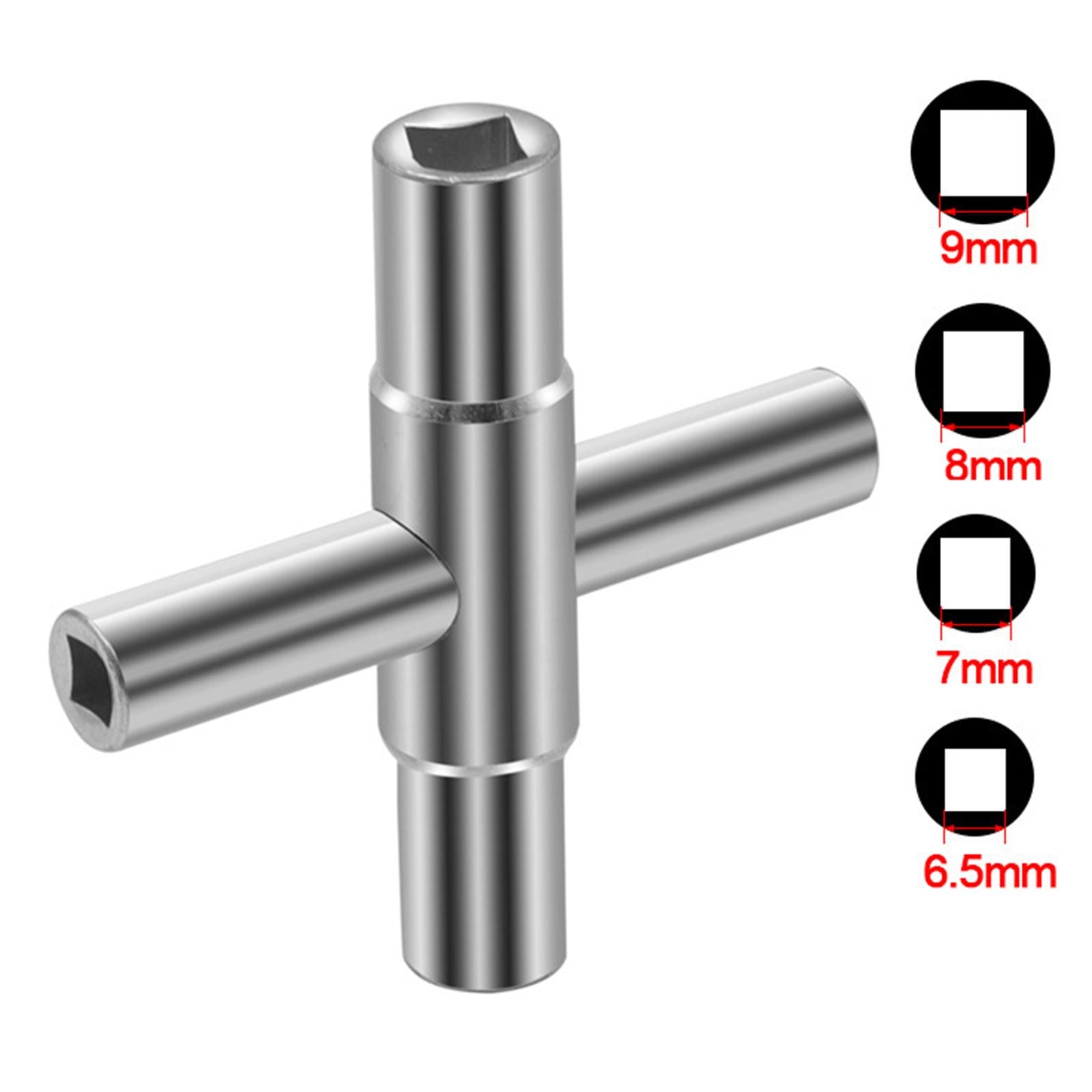 4 in 1 Faucet Wrench Silver for Opening and Closing Spigots Electric Meter
