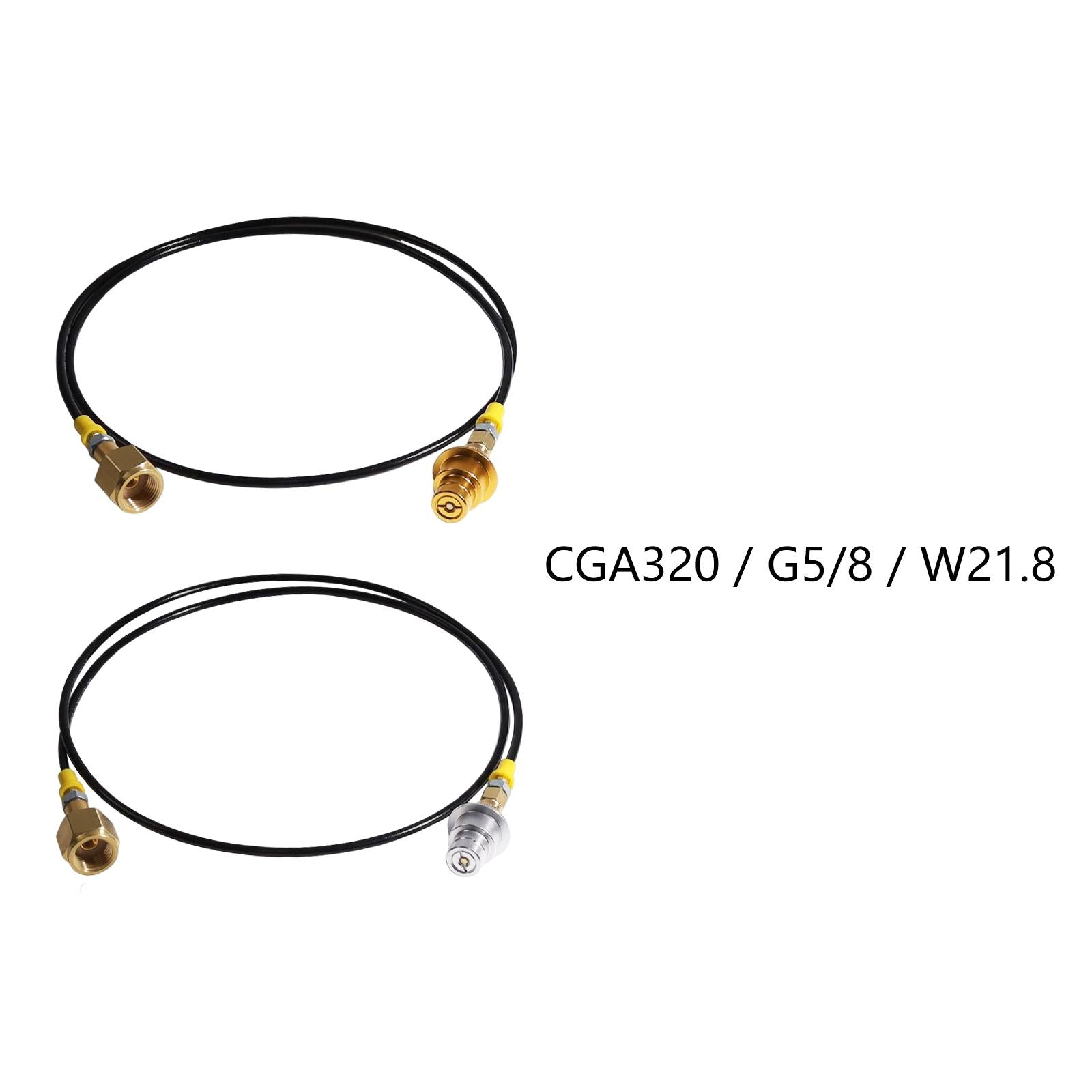 CO2 Tank Cylinder Direct Adapter Hose BP 1600Bar Thin Black Tube WP 630Bar Gold CGA320