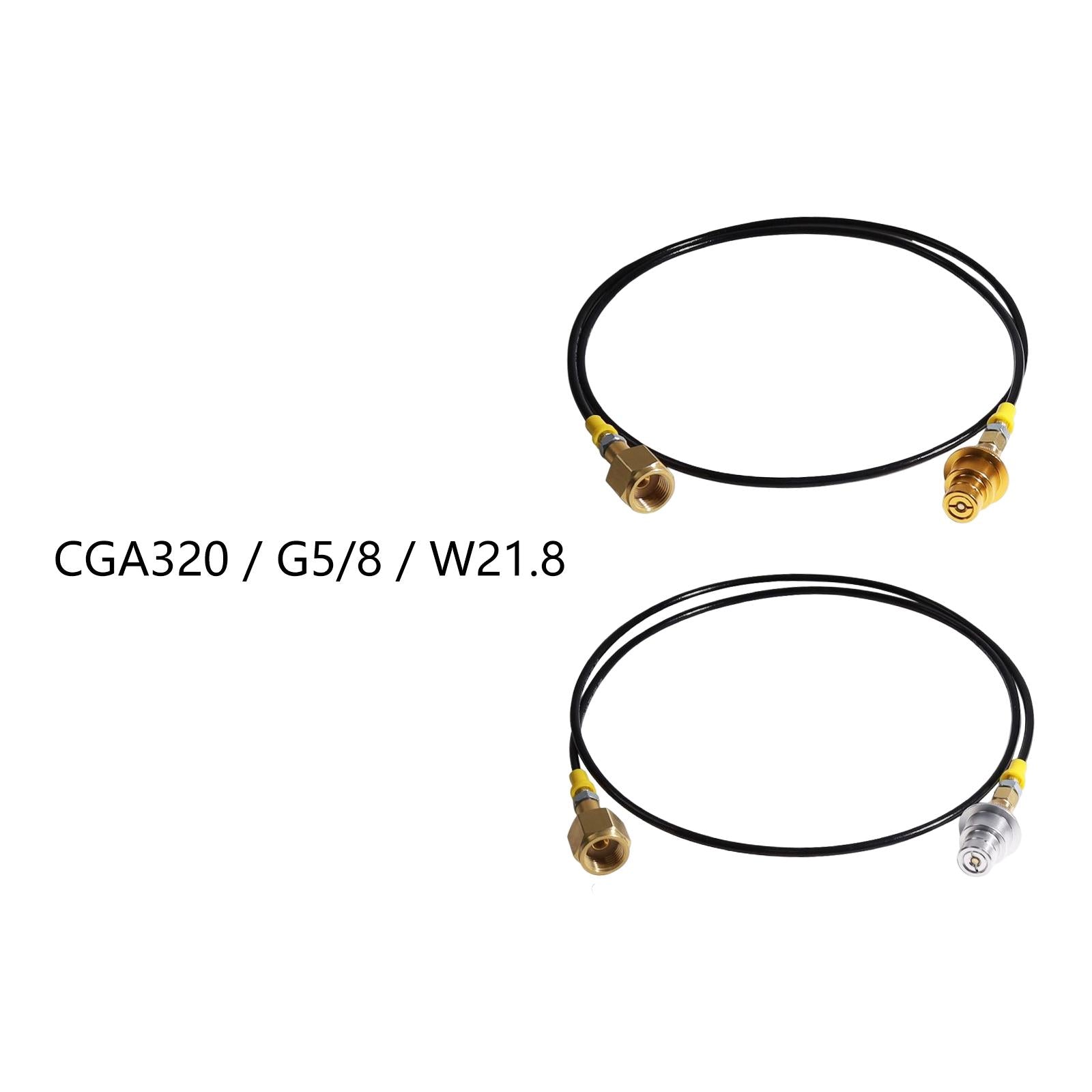 CO2 Tank Cylinder Direct Adapter Hose BP 1600Bar Thin Black Tube WP 630Bar Gold CGA320