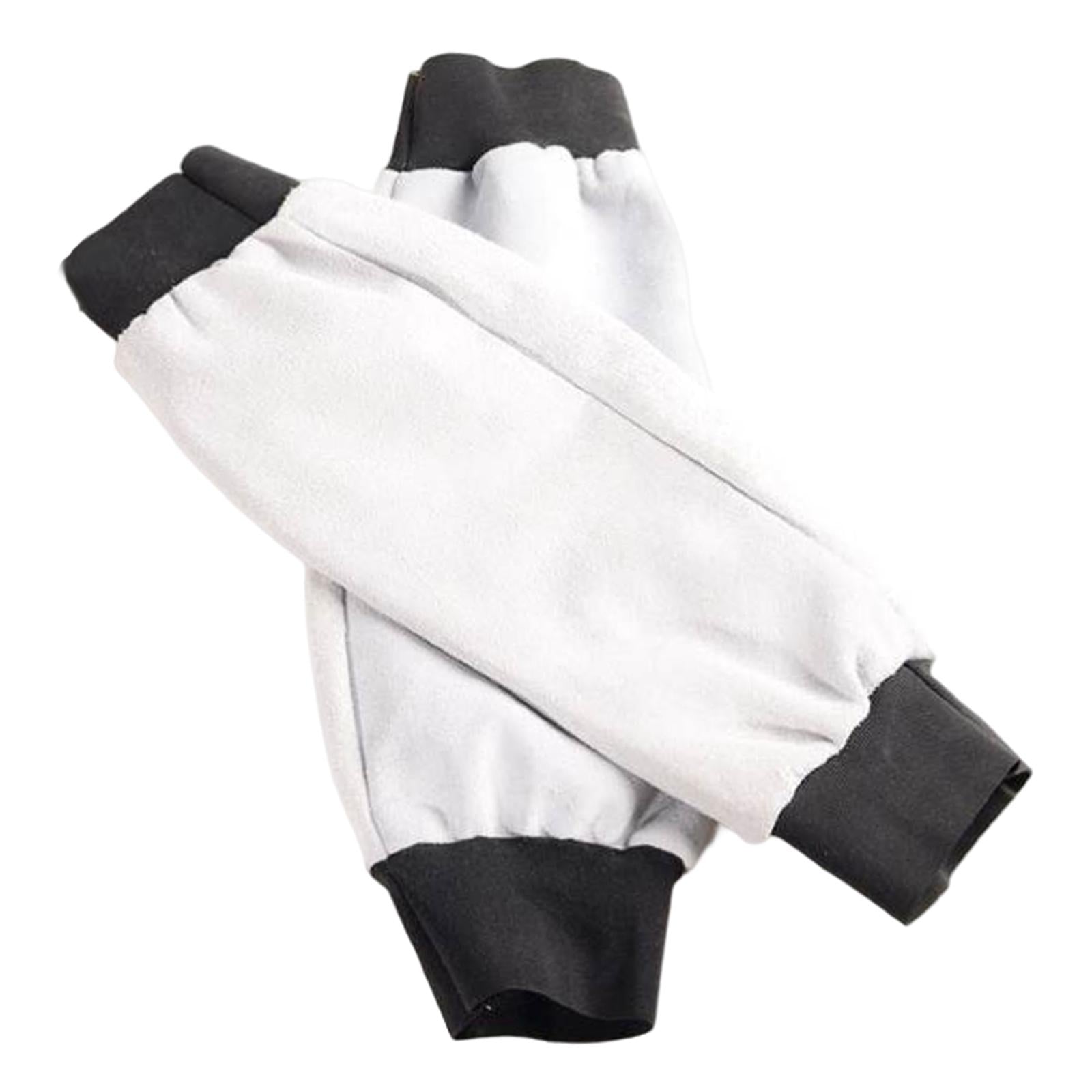 Welding Sleeves with Elastic Cuff Heat Resistant Artificial Leather White