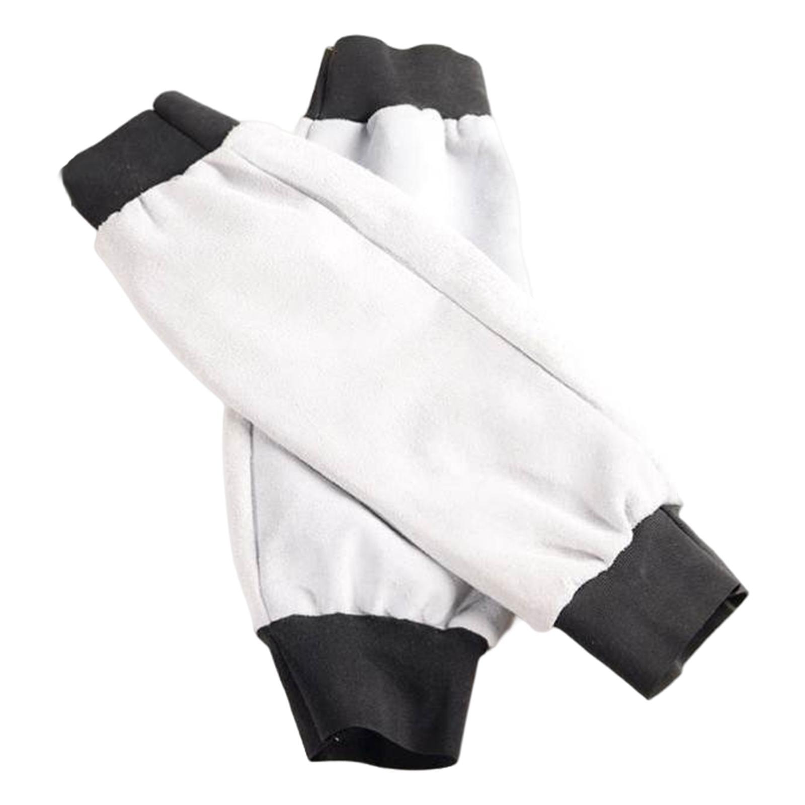 Welding Sleeves with Elastic Cuff Heat Resistant Artificial Leather White