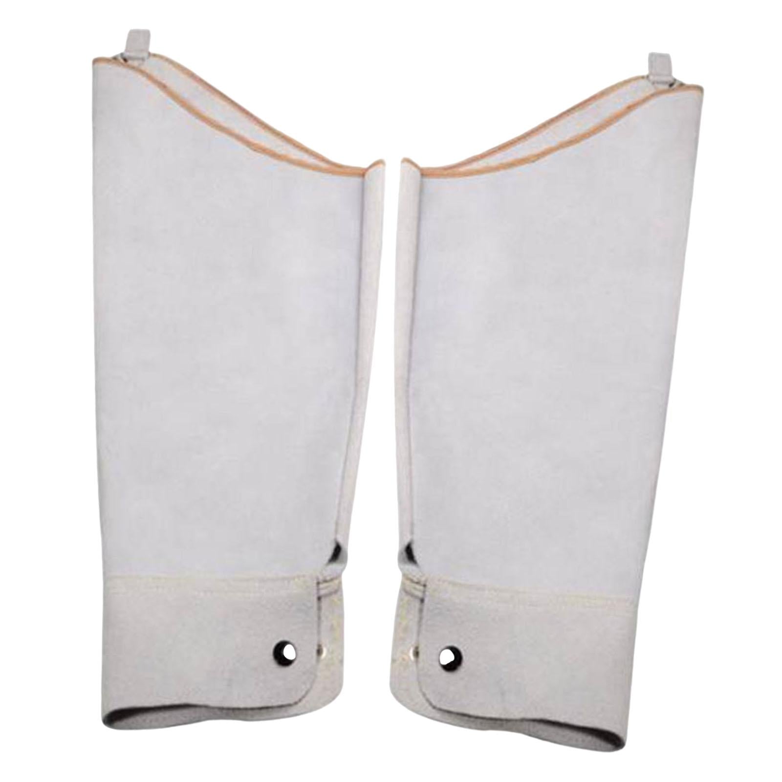 Electric Welding Sleeves Heat Resistant W/ Elastic Cuff Protective Sleeves white