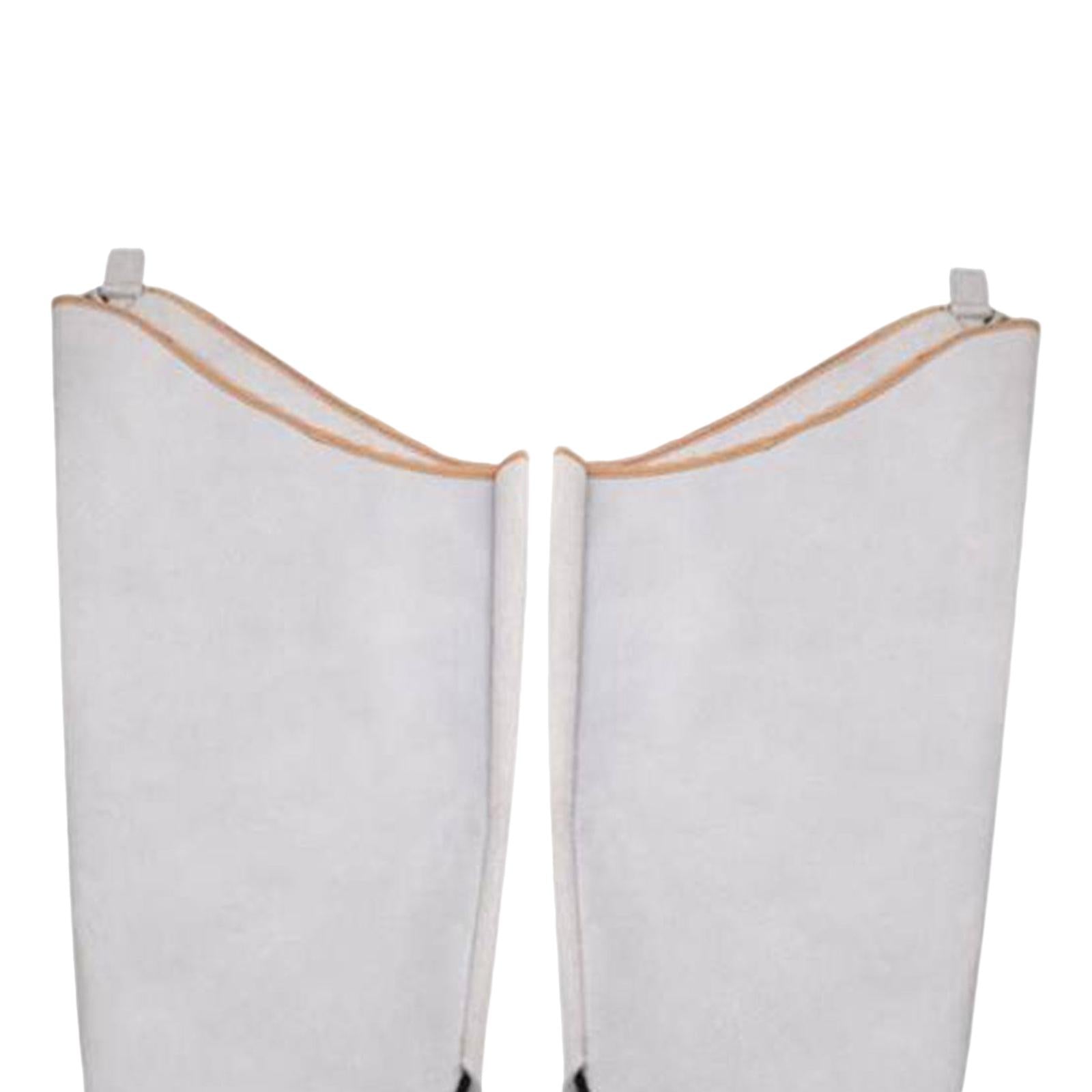 Electric Welding Sleeves Heat Resistant W/ Elastic Cuff Protective Sleeves white