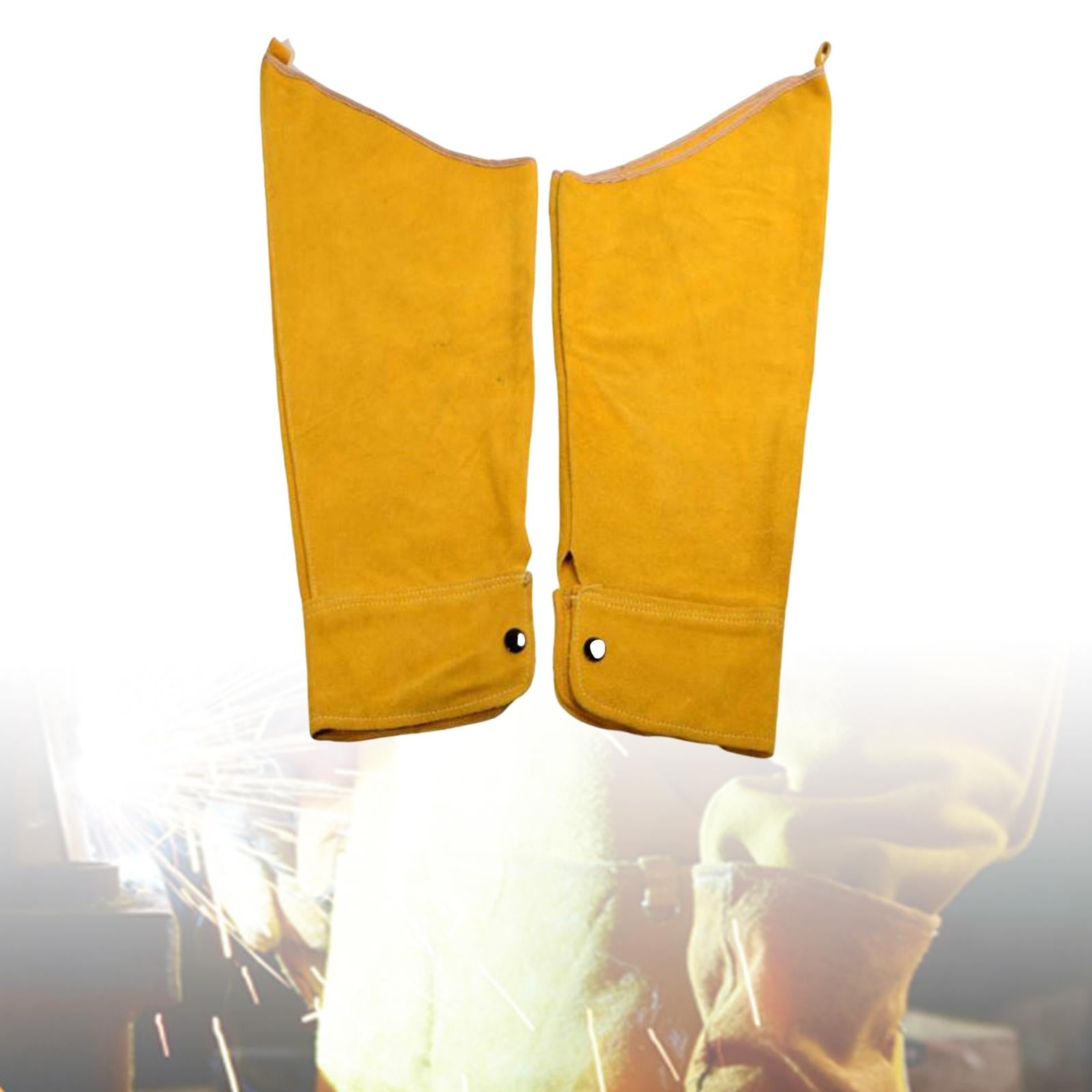 Electric Welding Sleeves Heat Resistant W/ Elastic Cuff Protective Sleeves yellow