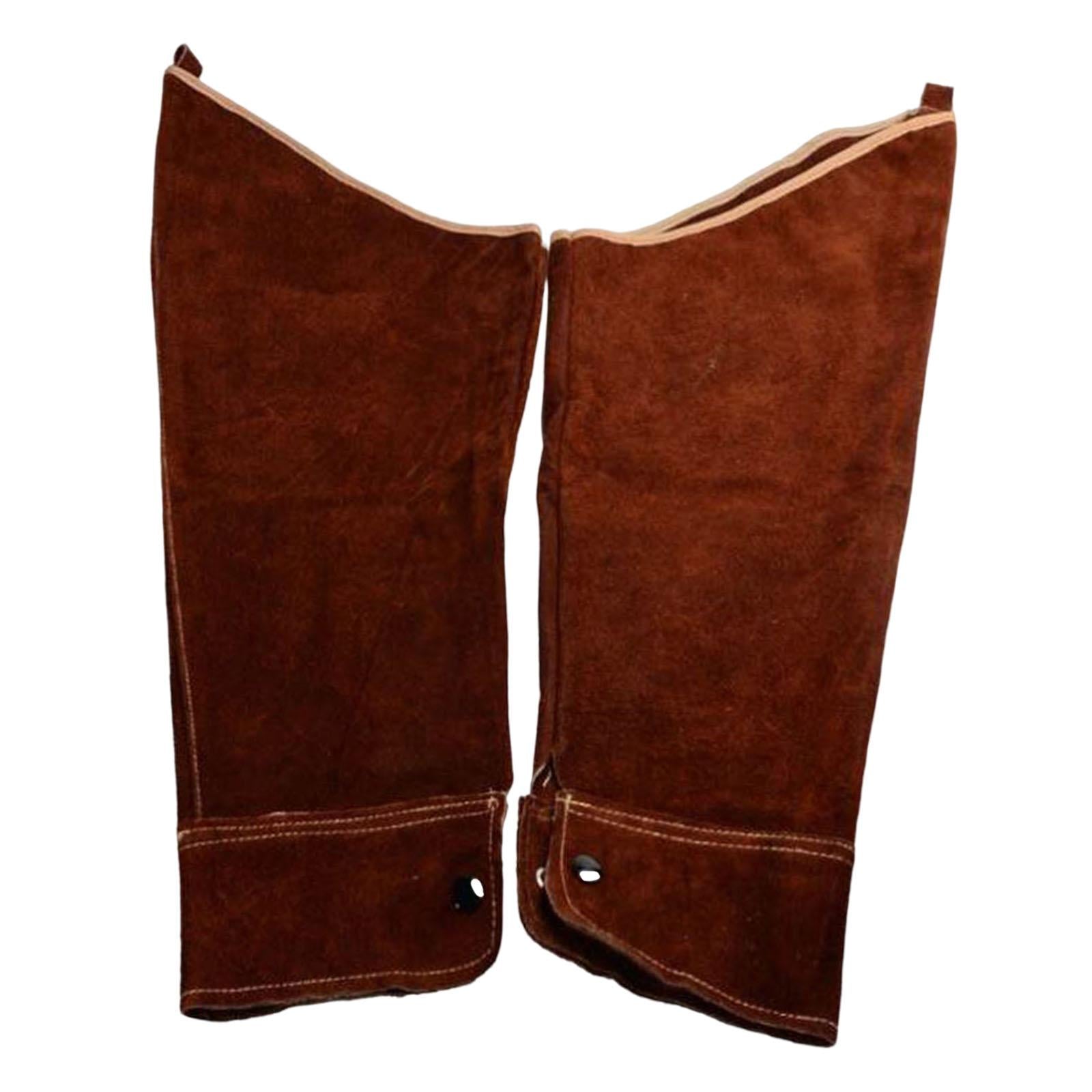 Electric Welding Sleeves Heat Resistant W/ Elastic Cuff Protective Sleeves brown