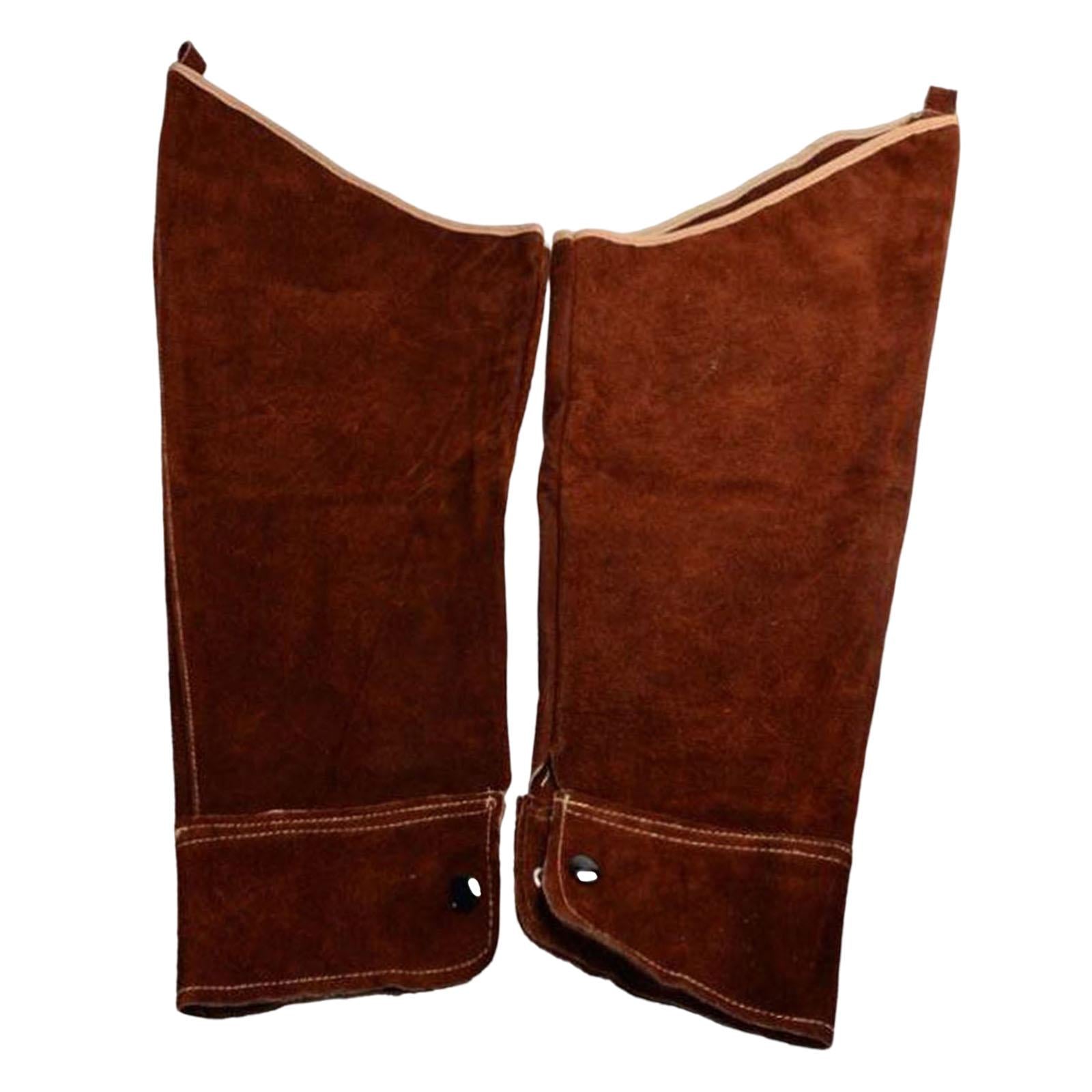 Electric Welding Sleeves Heat Resistant W/ Elastic Cuff Protective Sleeves brown