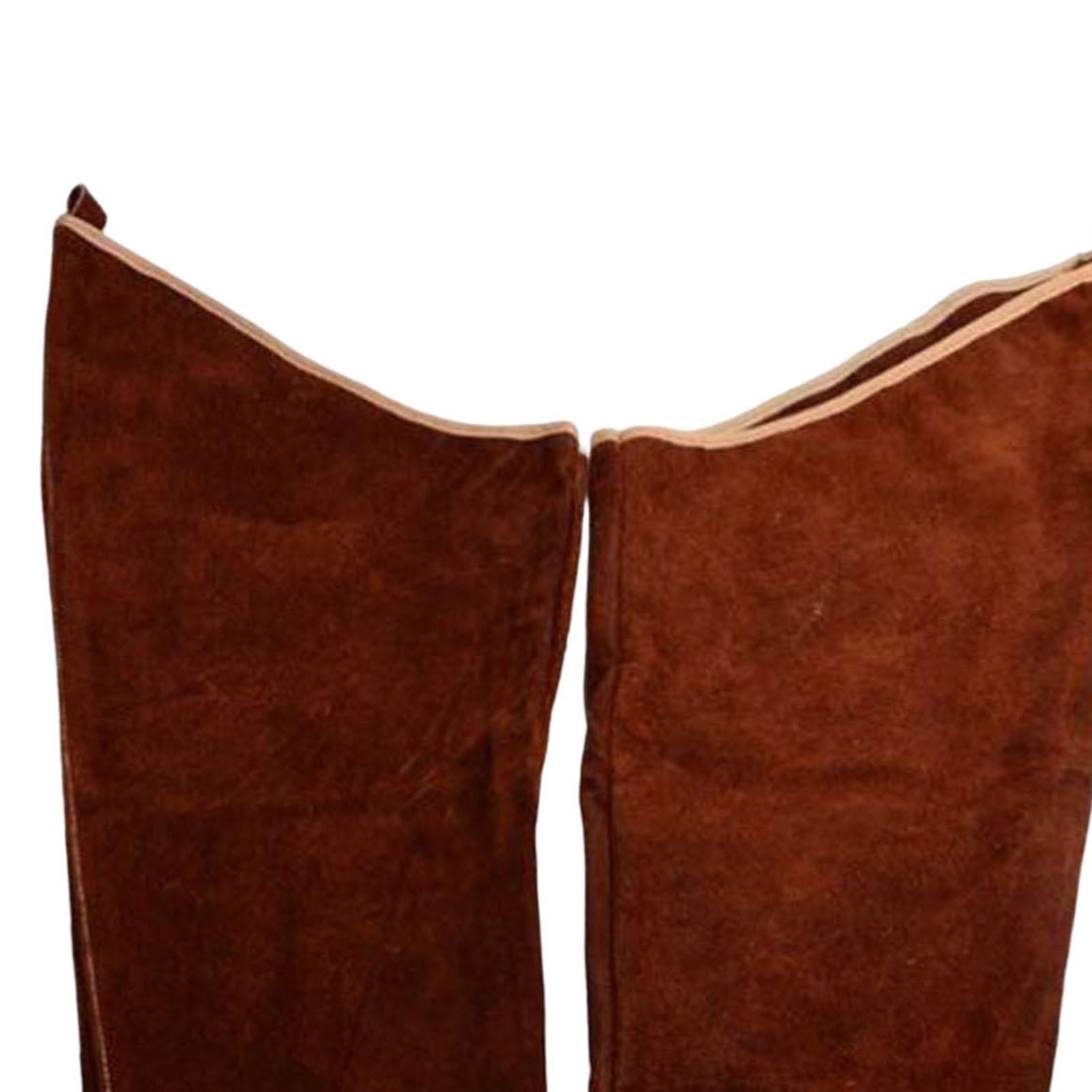 Electric Welding Sleeves Heat Resistant W/ Elastic Cuff Protective Sleeves brown
