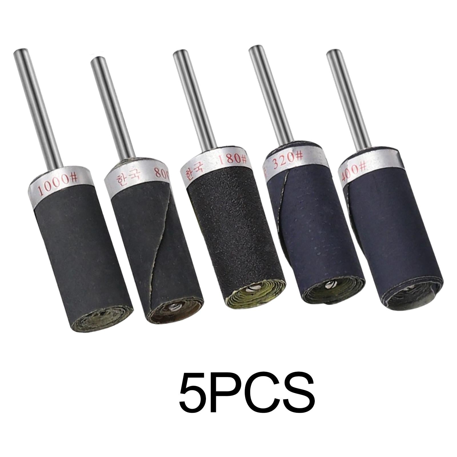 5Pcs Sandpaper Polishing Rod 3mm Shank DIY Rotary Tools for Agate Jade Glass 1000 Grit