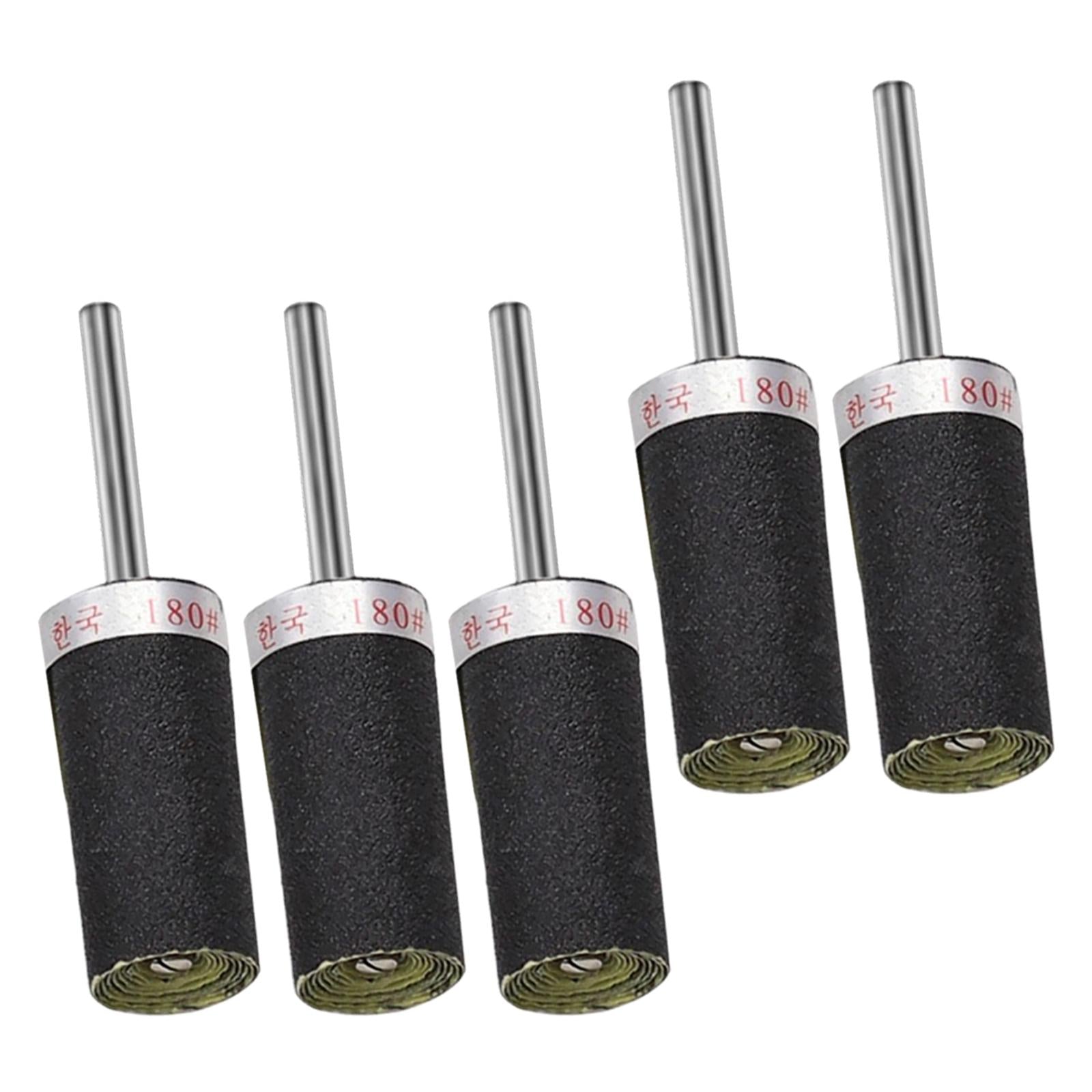 5Pcs Sandpaper Polishing Rod 3mm Shank DIY Rotary Tools for Agate Jade Glass 180 Grit