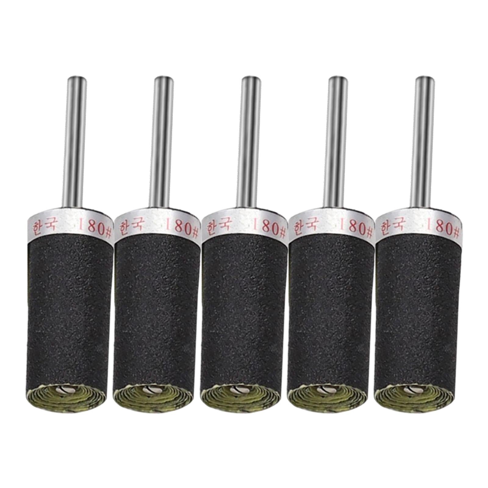 5Pcs Sandpaper Polishing Rod 3mm Shank DIY Rotary Tools for Agate Jade Glass 180 Grit