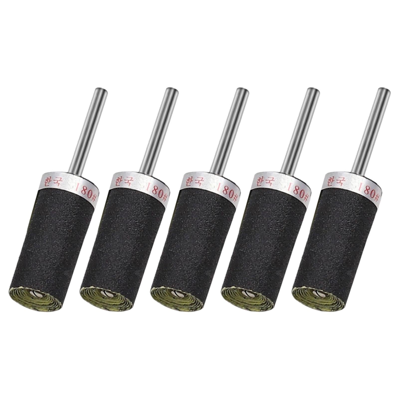 5Pcs Sandpaper Polishing Rod 3mm Shank DIY Rotary Tools for Agate Jade Glass 180 Grit