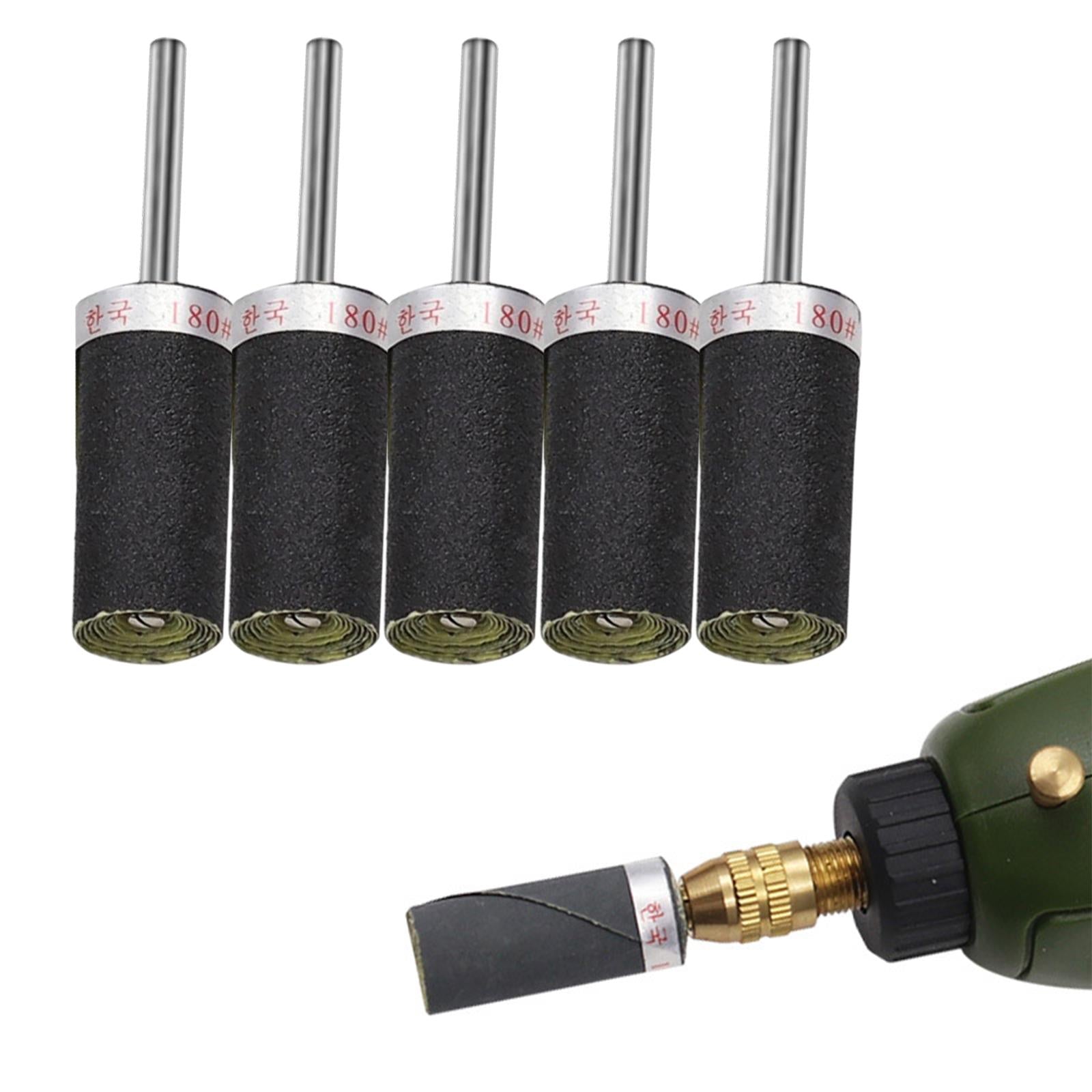 5Pcs Sandpaper Polishing Rod 3mm Shank DIY Rotary Tools for Agate Jade Glass 180 Grit