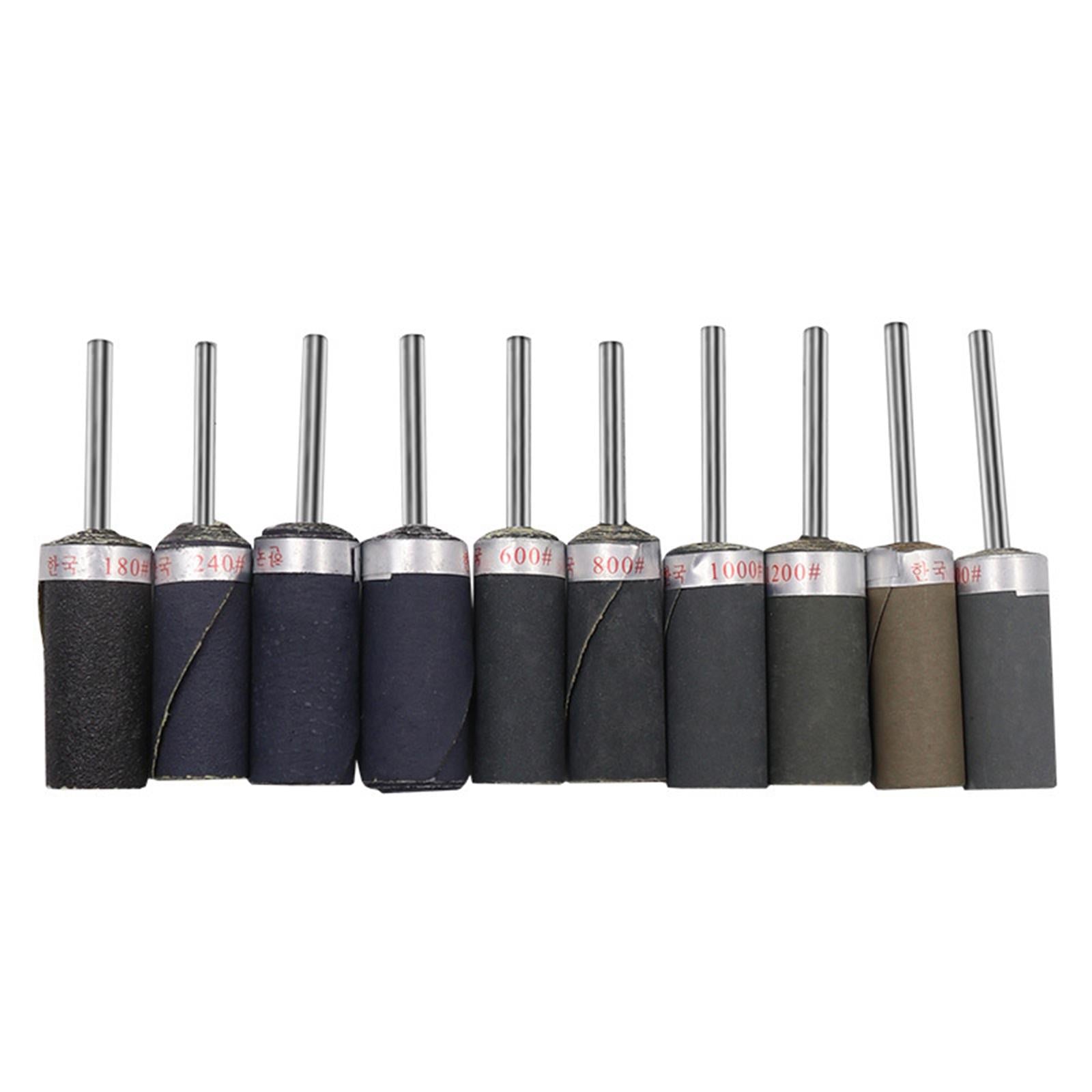 5Pcs Sandpaper Polishing Rod 3mm Shank DIY Rotary Tools for Agate Jade Glass 320 Grit