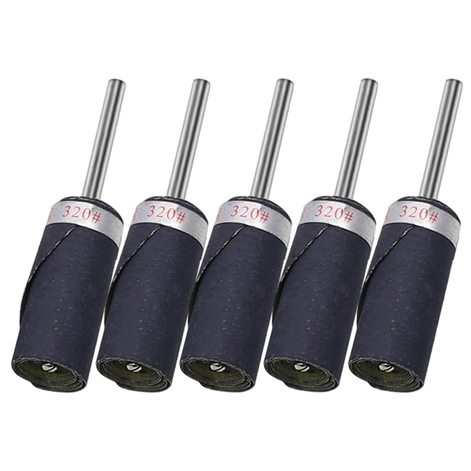5Pcs Sandpaper Polishing Rod 3mm Shank DIY Rotary Tools for Agate Jade Glass 320 Grit
