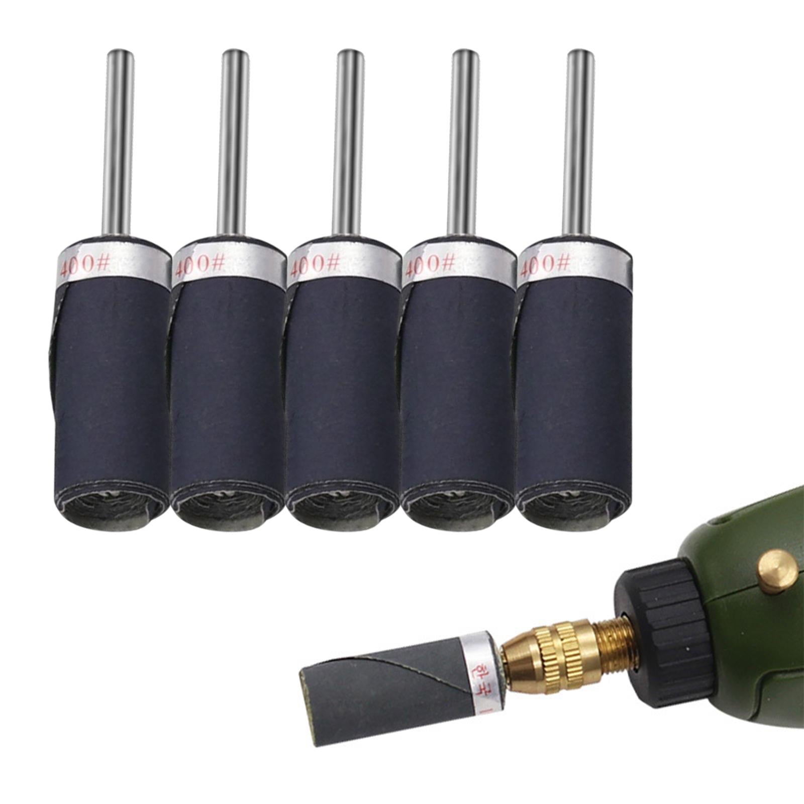 5Pcs Sandpaper Polishing Rod 3mm Shank DIY Rotary Tools for Agate Jade Glass 400 Grit