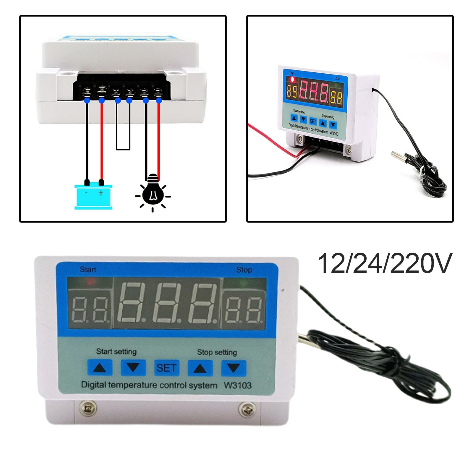 Digital Thermostat Thermostat Switch for Temperature Control Protection 300Walt 12V