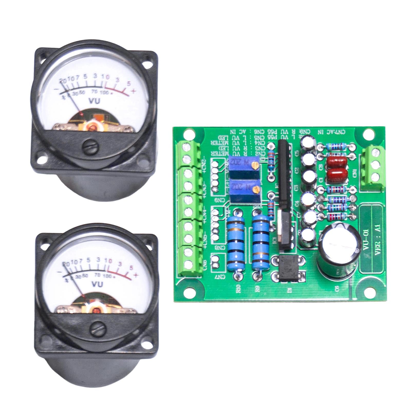 RF Wideband Amplifier 6-12VDC Slience Stereo Amplifier with Volume Meter