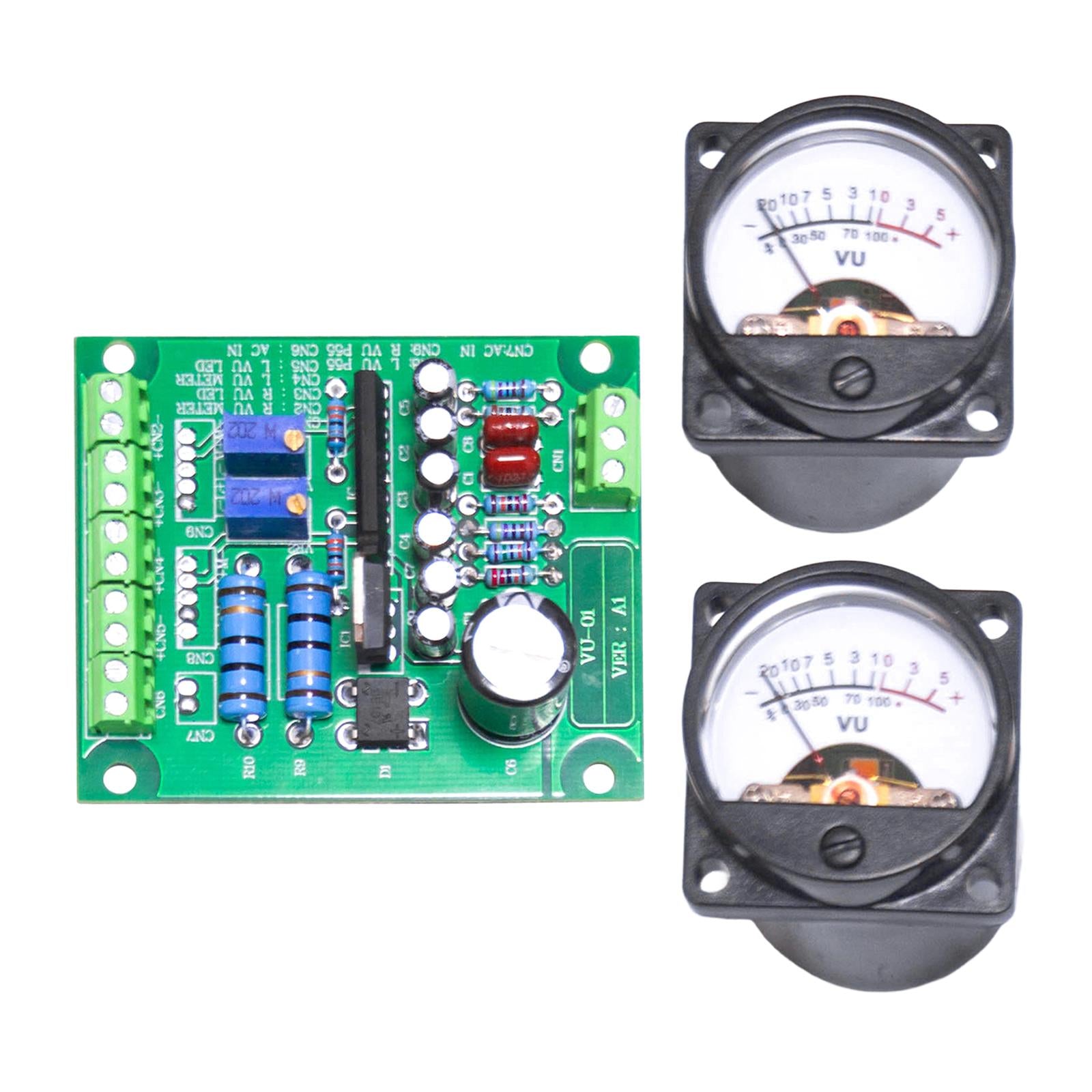 RF Wideband Amplifier 6-12VDC Slience Stereo Amplifier with Volume Meter