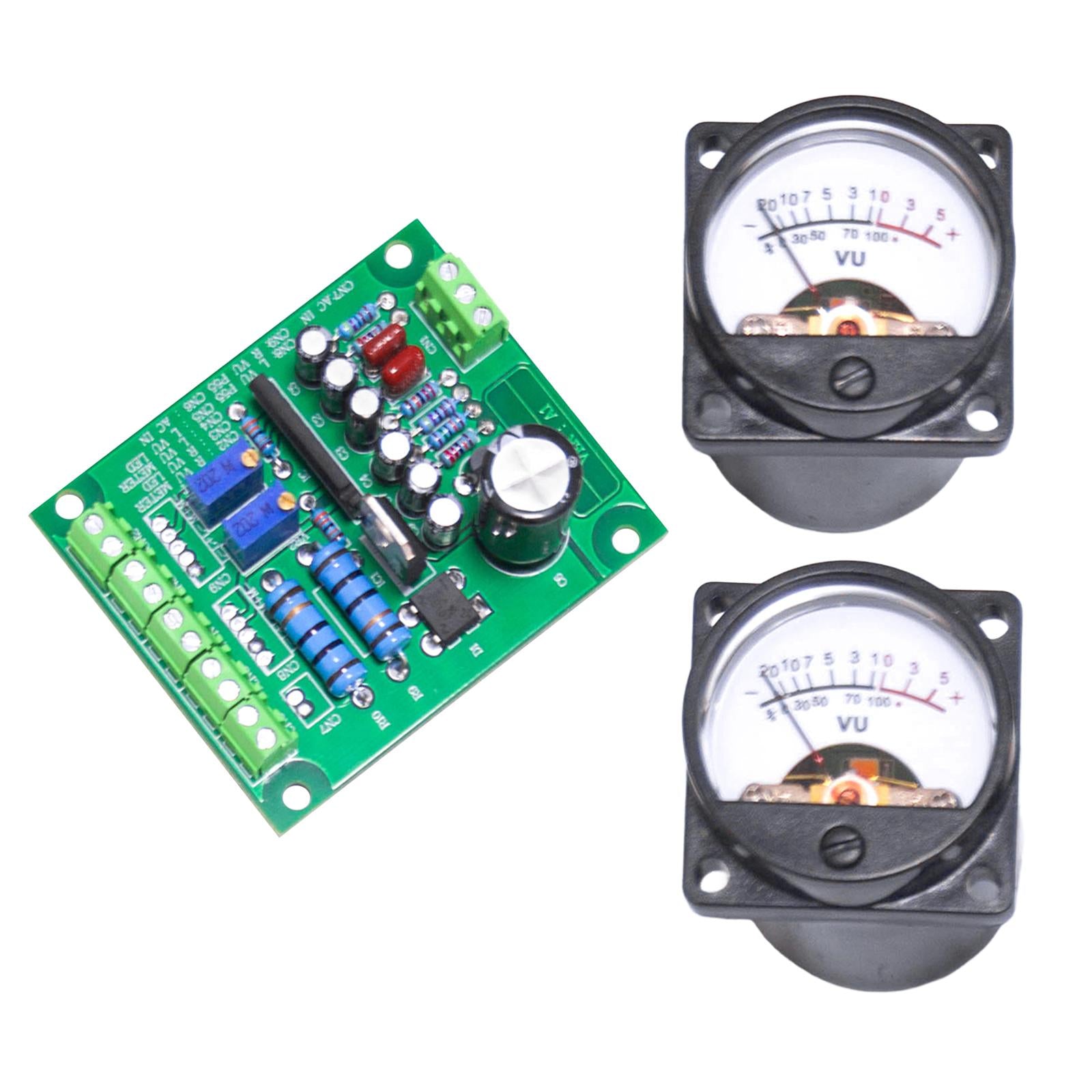 RF Wideband Amplifier 6-12VDC Slience Stereo Amplifier with Volume Meter