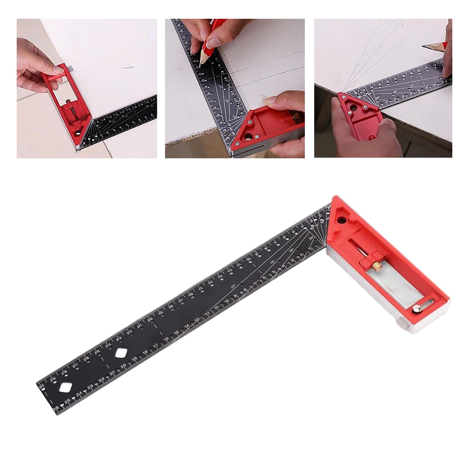 Combination Square Rulers Stainless Steel 90 Degree Portable for Woodworking
