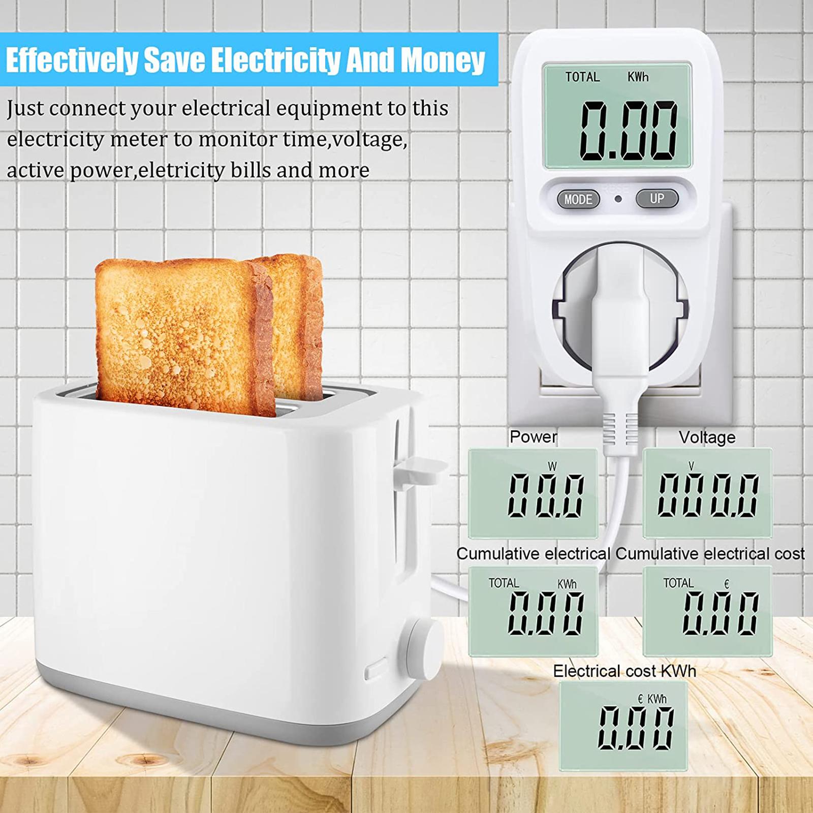 Power Monitor Backlight Watt Meter Wattmeter Tester Monitor Power for Hotel