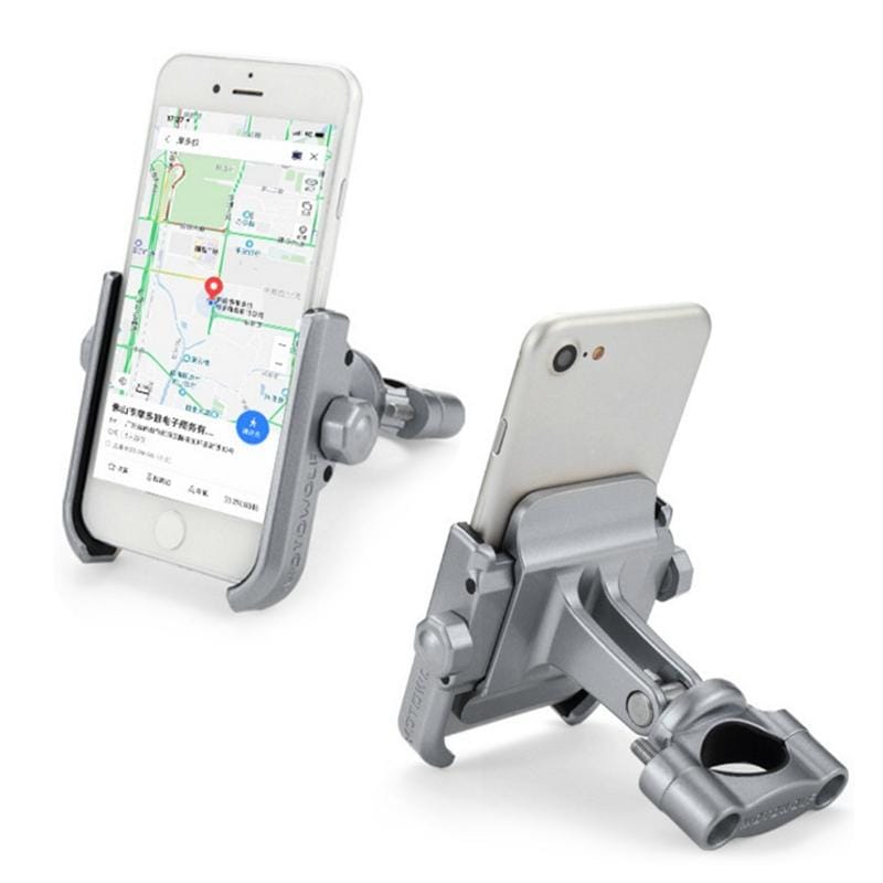 Motorcycle Handlebar Aluminum Alloy Phone Bracket, Suitable for 4-6 inch Device (Silver Grey)