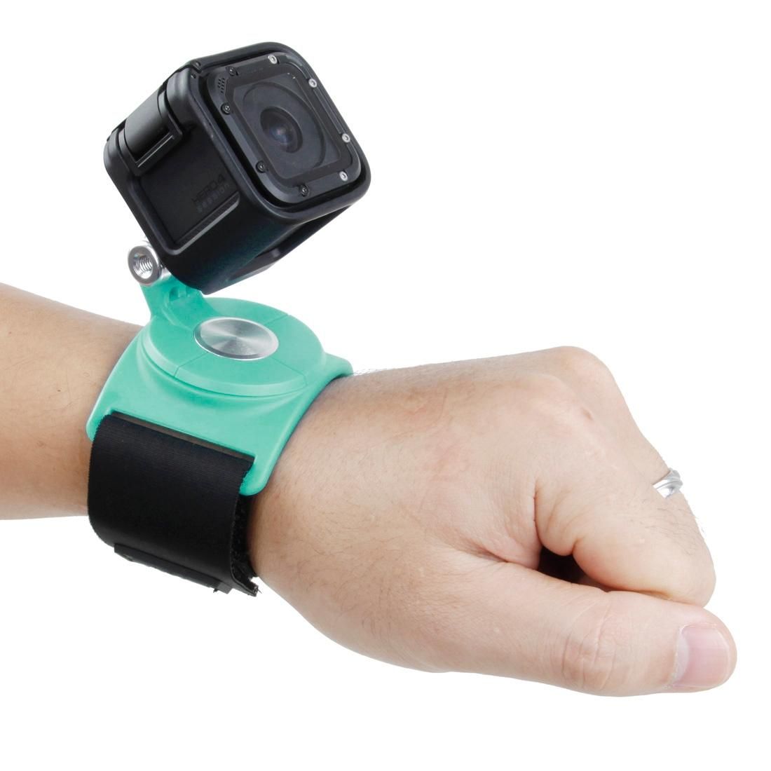 TMC HR357 360-degree Rotation Mount with Straps for GoPro  NEW HERO /HERO6   /5 /5 Session /4 Session /4 /3+ /3 /2 /1, Xiaoyi and Other Action Cameras (Green)