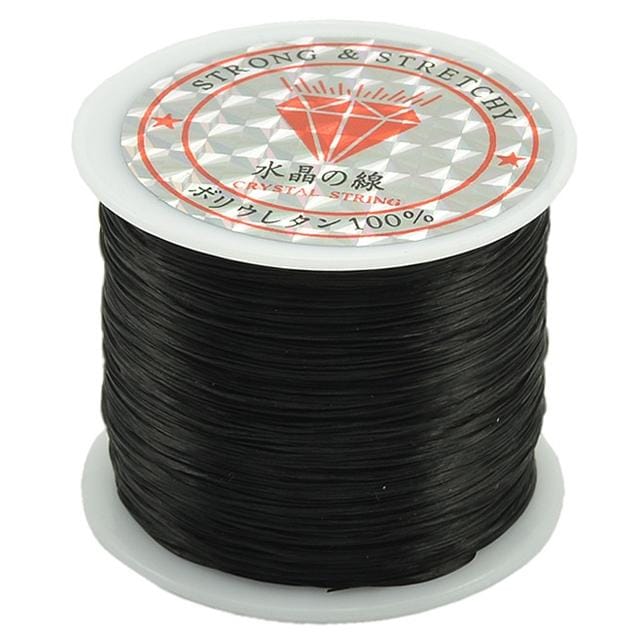 2 PCS 50m/bag 0.5mm Round Elastic Cord Beading Stretch Thread/String/Rope for Necklace Bracelet Jewelry Making (Brown)