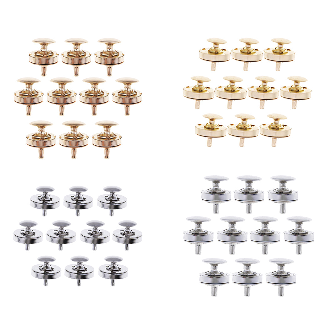 10 Sets Double Sided Nail Magnetic Button Clasp Sewing Fasteners Gold 18mm