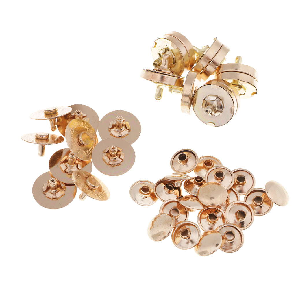 10 Sets Double Sided Nail Magnetic Button Clasp Sewing Fasteners Gold 18mm