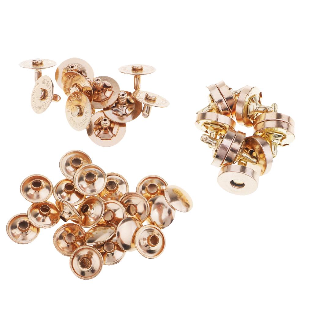 10 Sets Double Sided Nail Magnetic Button Clasp Sewing Fasteners Gold 14mm