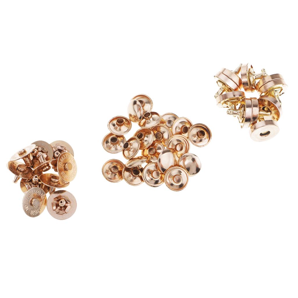 10 Sets Double Sided Nail Magnetic Button Clasp Sewing Fasteners Gold 14mm