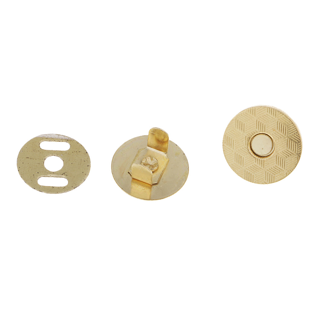 10Pcs Magnetic Fasteners Button Clasp Snaps-Purses,Bags,Clothes Gold 18mm