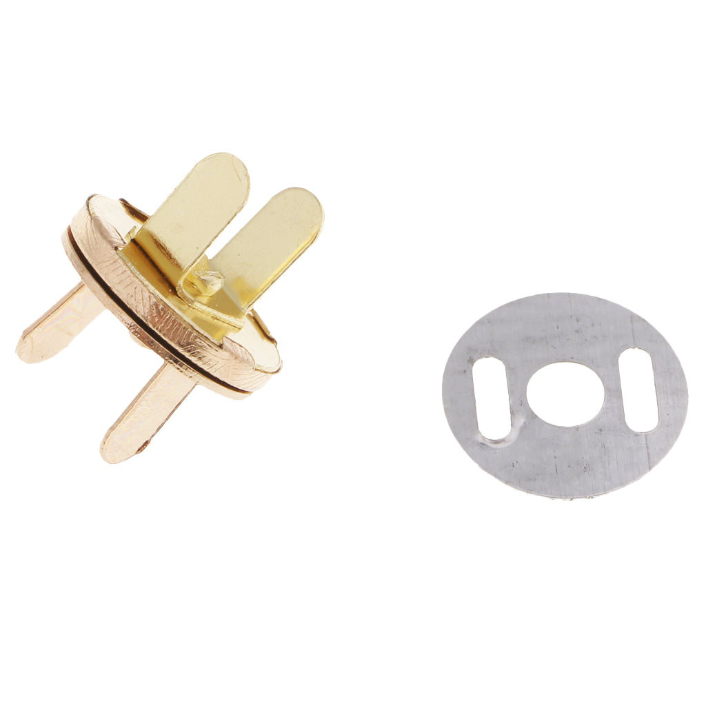 10Pcs Magnetic Fasteners Button Clasp Snaps-Purses,Bags,Clothes Gold 14mm