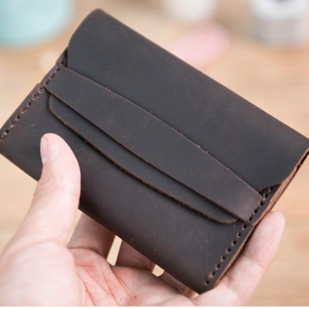 DIY Handmade Leather Wallet Purse Bag Making Kit Leathercraft Tools Coffee