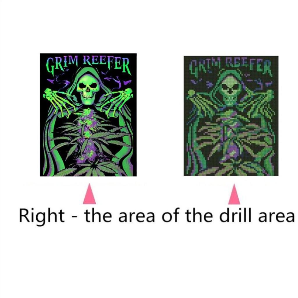 Full Drill 5D Diamond DIY Painting Craft Kit Home Wall Decor Skeleton Skull