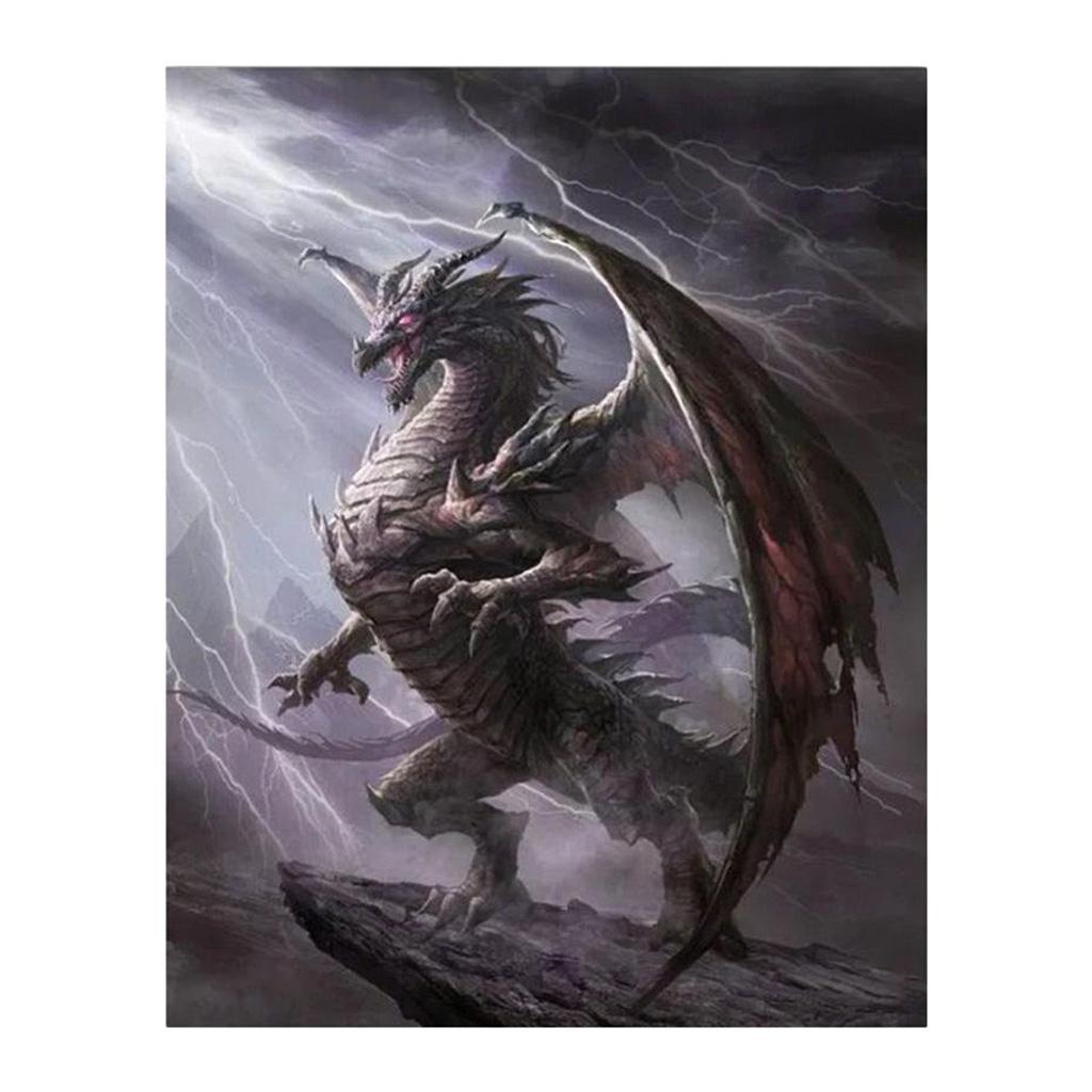 Full Drill 5D Diamond DIY Painting Craft Kit Home Wall Decor Dragon