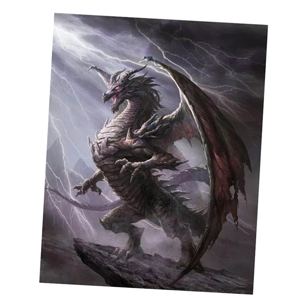 Full Drill 5D Diamond DIY Painting Craft Kit Home Wall Decor Dragon