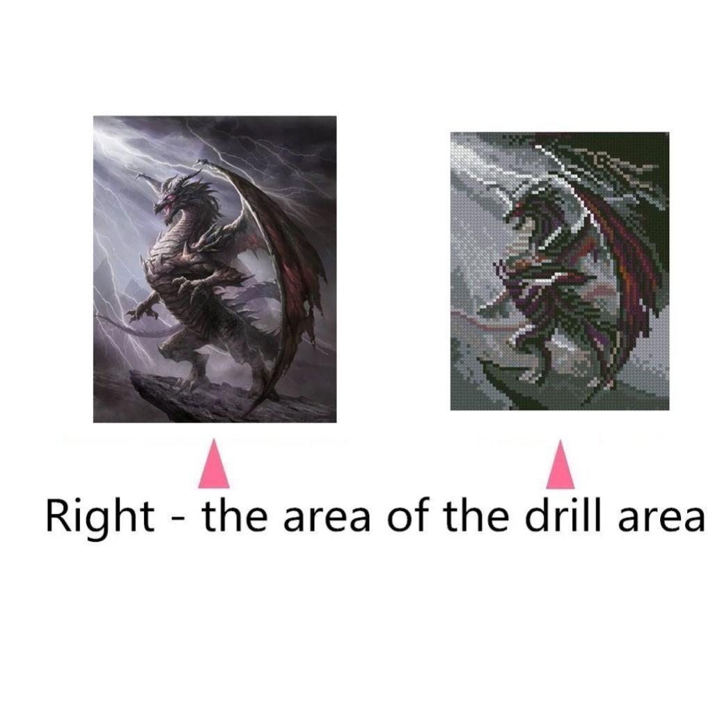 Full Drill 5D Diamond DIY Painting Craft Kit Home Wall Decor Dragon