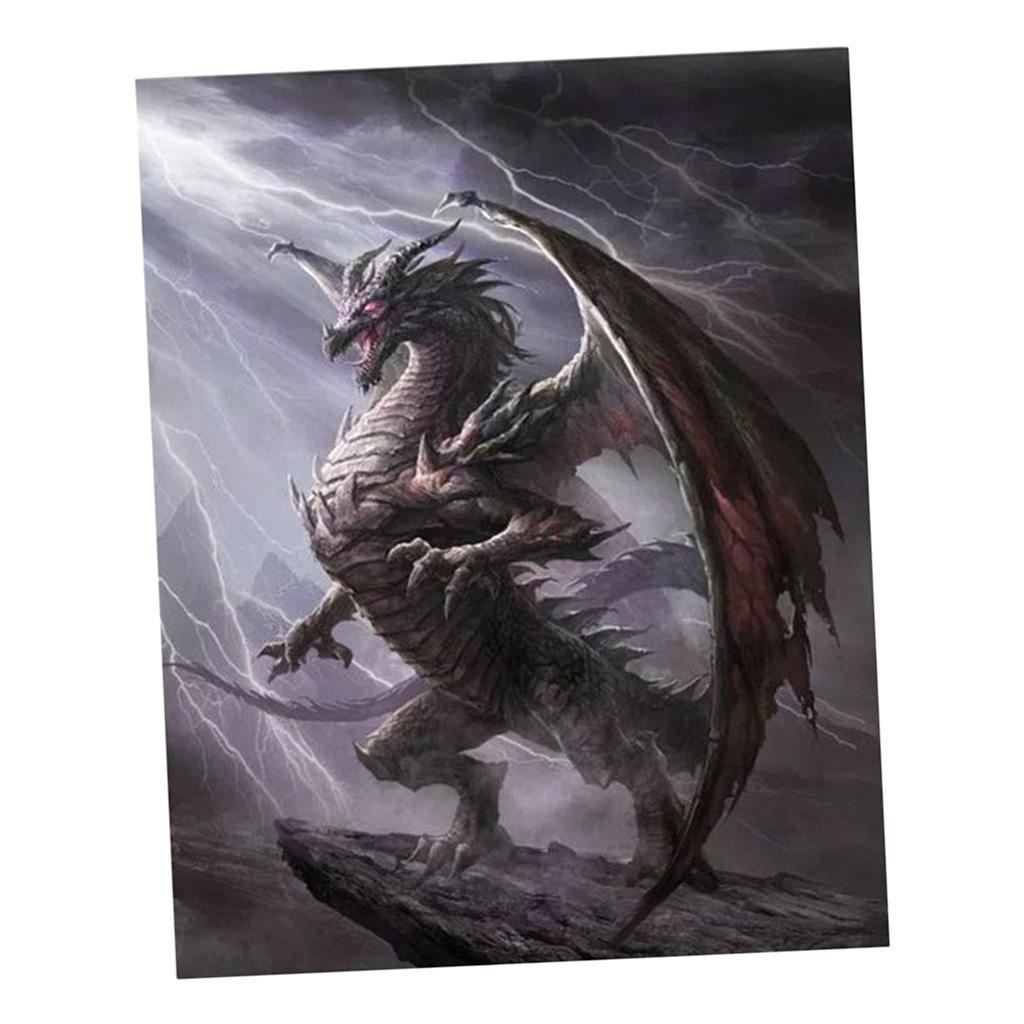 Full Drill 5D Diamond DIY Painting Craft Kit Home Wall Decor Dragon
