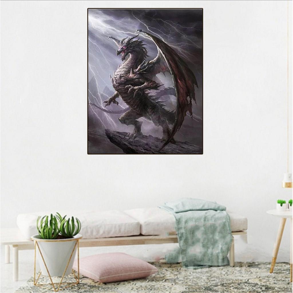 Full Drill 5D Diamond DIY Painting Craft Kit Home Wall Decor Dragon