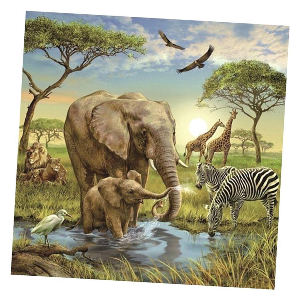 5D DIY Diamond Painting Animal Picture Room Wall Sticker Elephant
