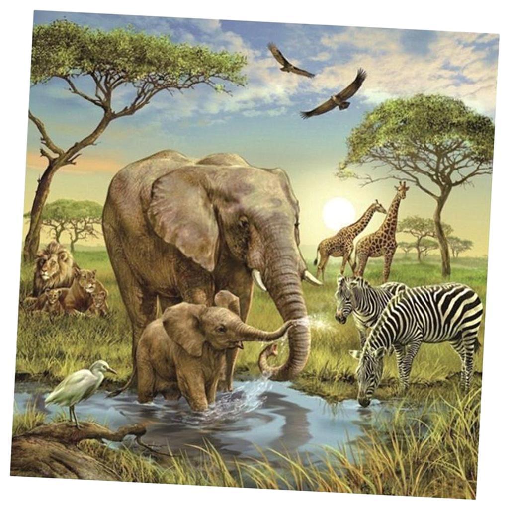 5D DIY Diamond Painting Animal Picture Room Wall Sticker Elephant