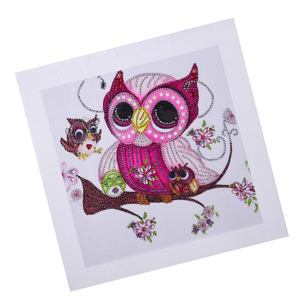 5D Special Shaped Diamond Painting Cross Stitch Crafts Decor Owls