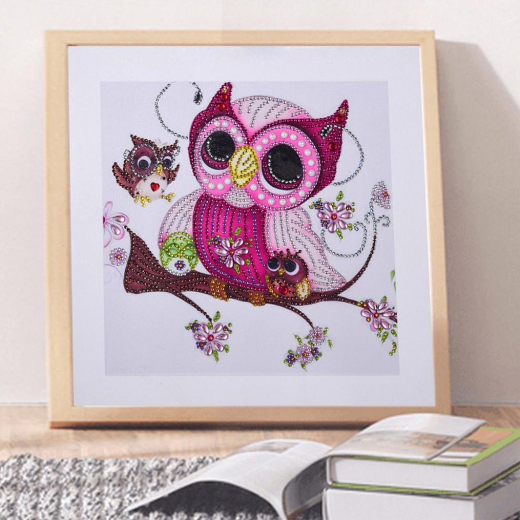 5D Special Shaped Diamond Painting Cross Stitch Crafts Decor Owls