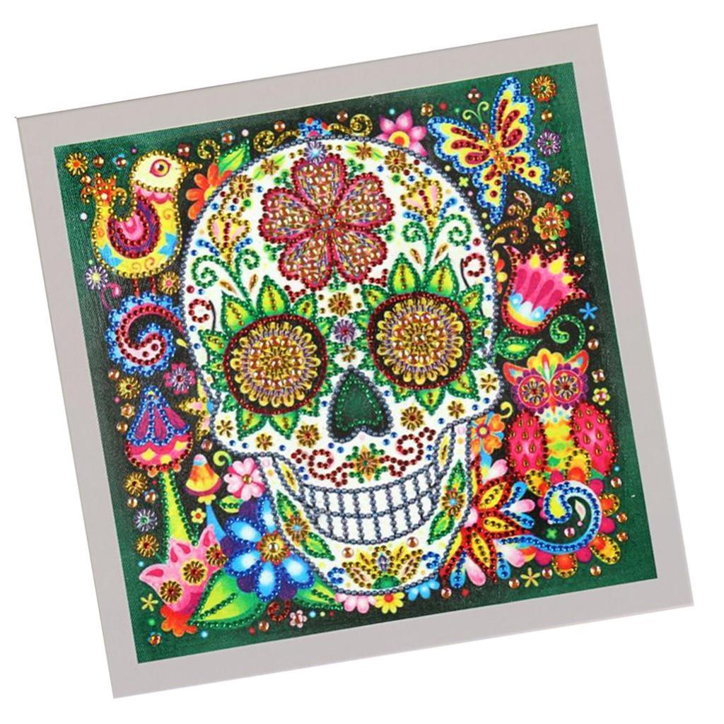 5D Special Shaped Diamond Painting Cross Stitch Crafts Decor Flower Skull