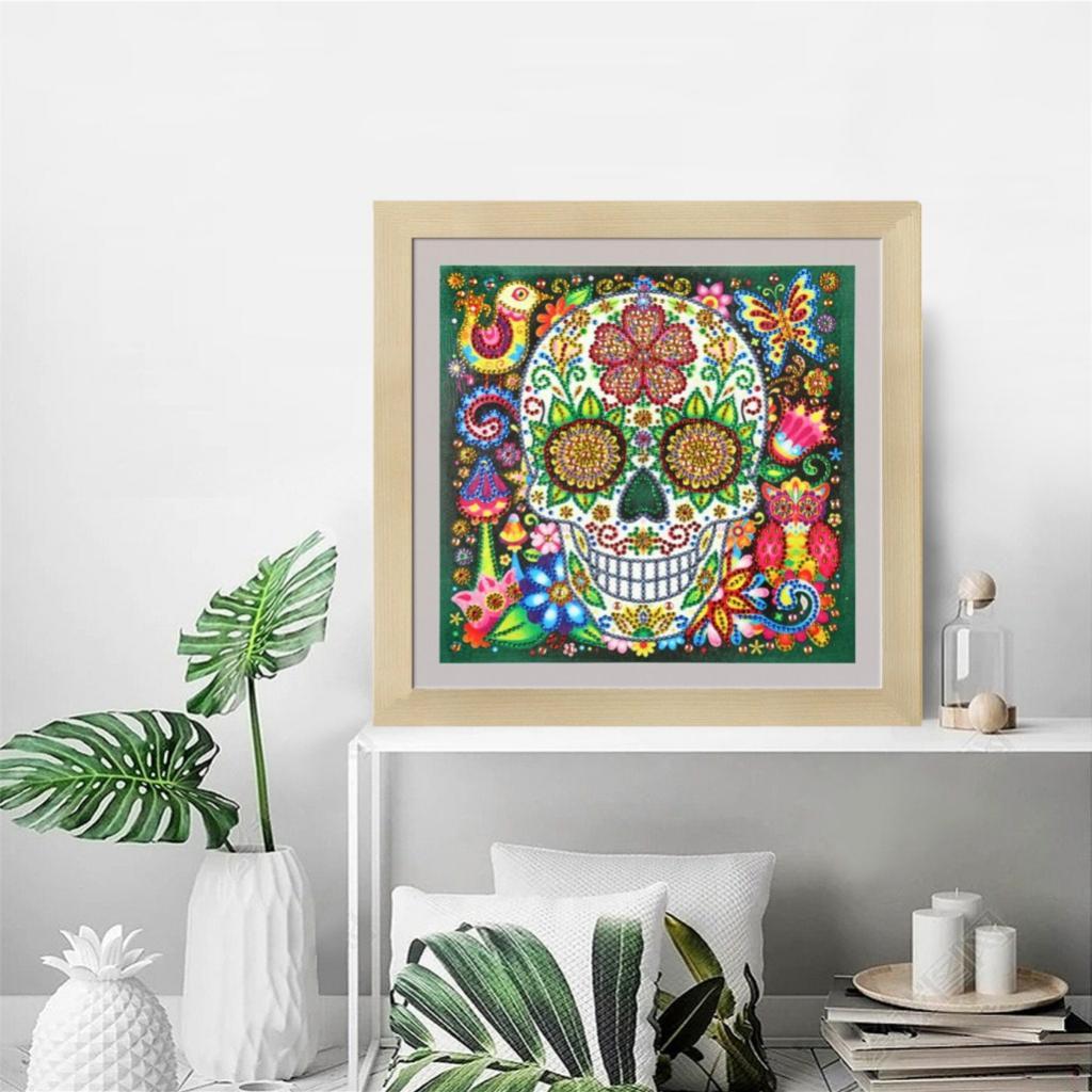 5D Special Shaped Diamond Painting Cross Stitch Crafts Decor Flower Skull